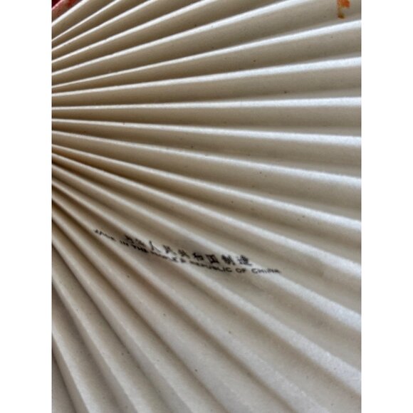 Vintage Chinese Fan With Floral Design Bird & Black Handle Virgin Islands - Picture 5 of 15